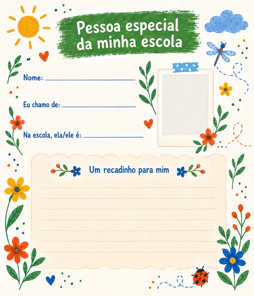 Página Pessoa especial da minha escola